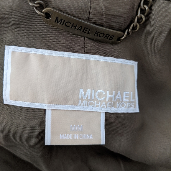 MICHAEL Michael Kors Collared Peacoat Olive Green M - Picture 13 of 13